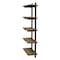 Alaterre Furniture Pomona 48"H 5-Shelf Metal and Solid Wood Bath Wall Shelf, Natural AMBA5820 - alternate 5